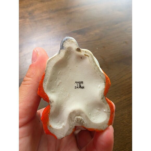 Vintage Ceramic Dog Figurine With Orange & Teal Accents - Picture 9 of 16
